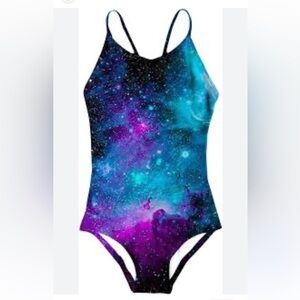 Girls One Piece‎ Swimsuits Blue Halter Swimwear Bathing Suit NWOT Size L